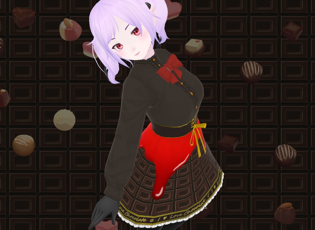 【無料有】Vroid用衣装チョコレートのおようふく