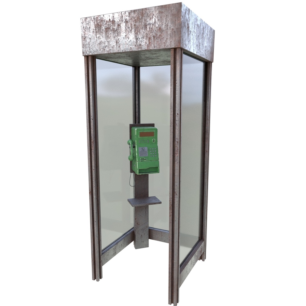 【3Dモデル】公衆電話ボックス -Pablic_Phone-