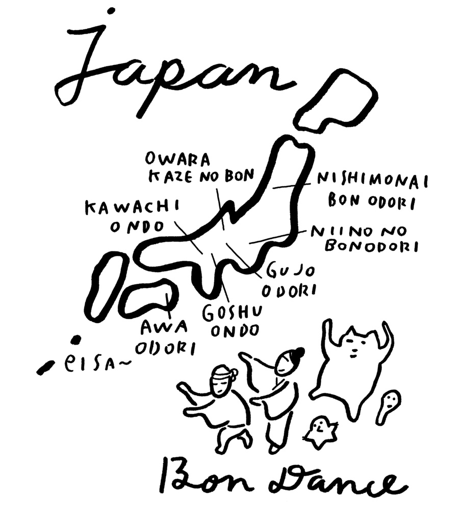 盆踊りマップTシャツ