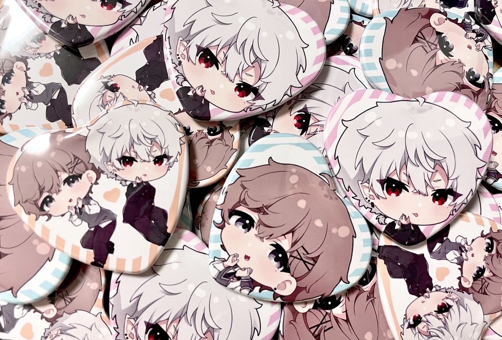 【非公式】ハート型缶バッジ【再販】