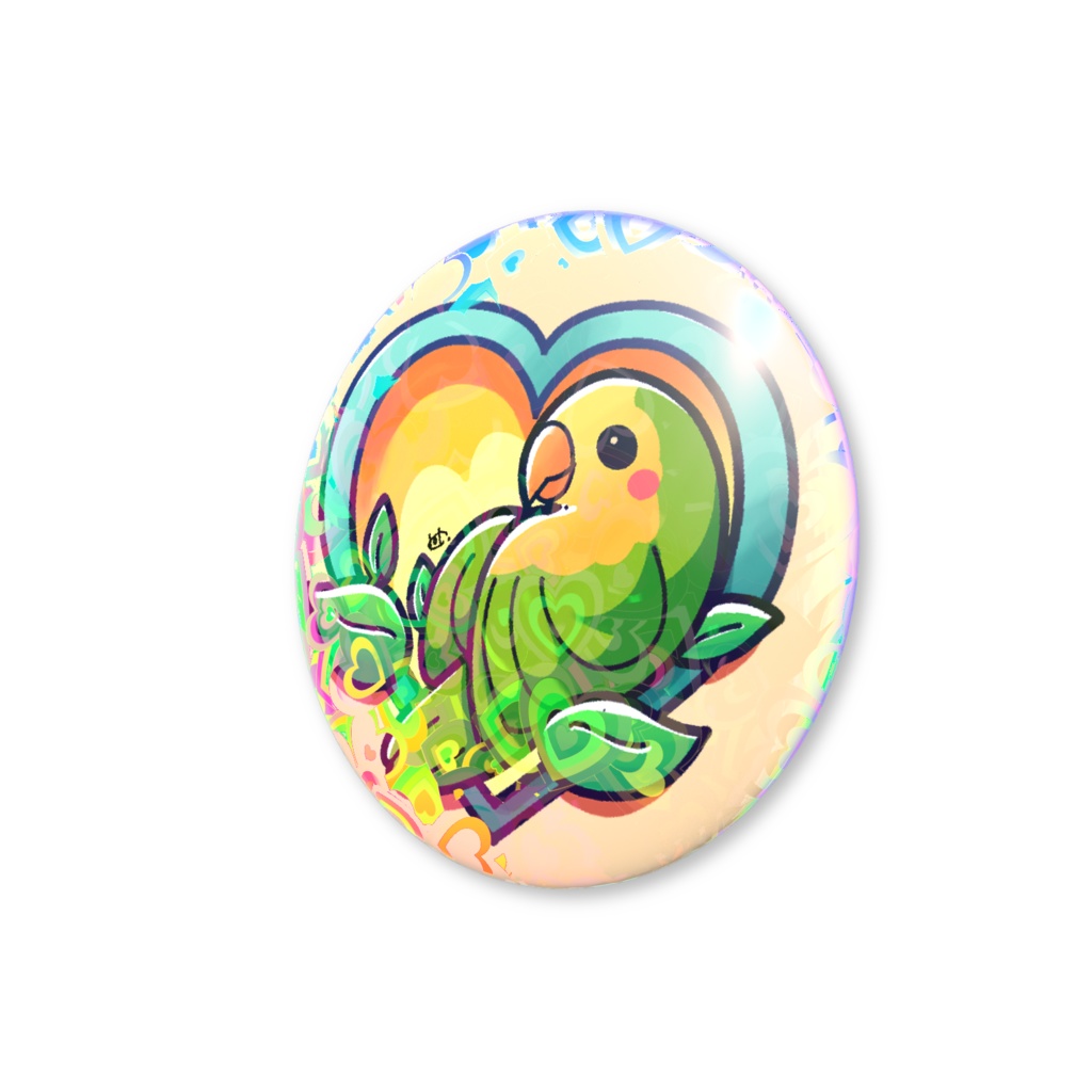 鳥缶バッチ(ホログラム)