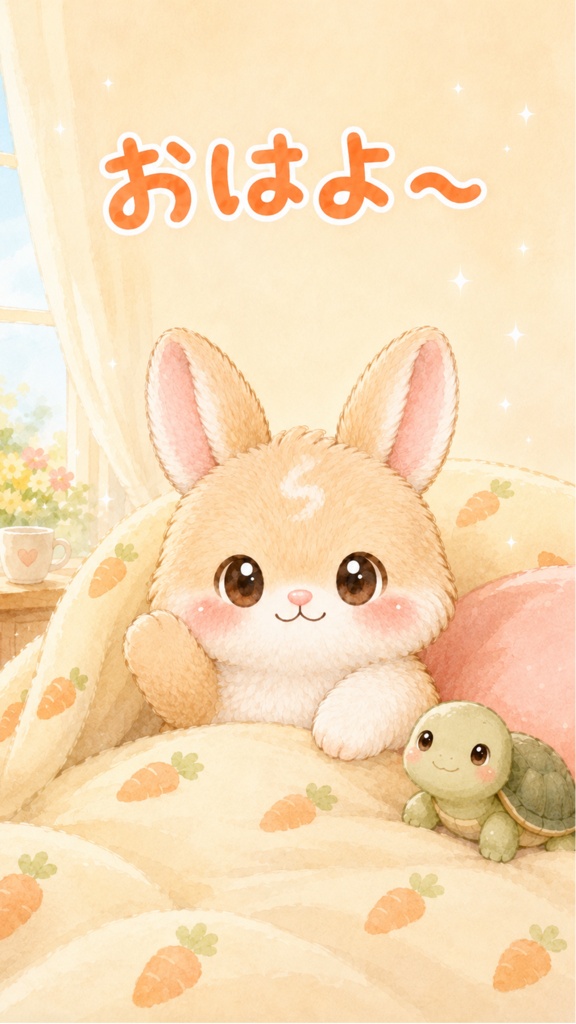 【無料】朝にほっとする しろしゃんのスマホ壁紙1枚