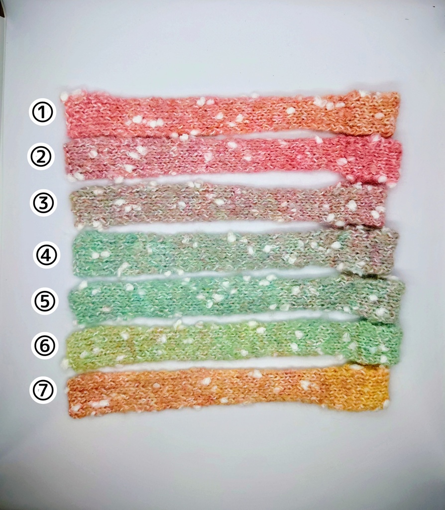 グラデーション・ランダムドットマフラー