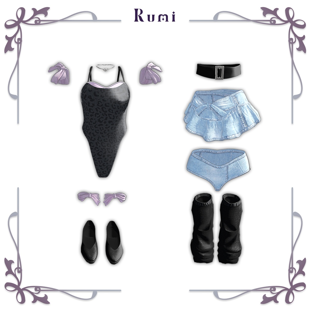 @ブラックフライデー@【PB】【5アバター対応】 Ballet Core and Jeans 【VRChat想定】