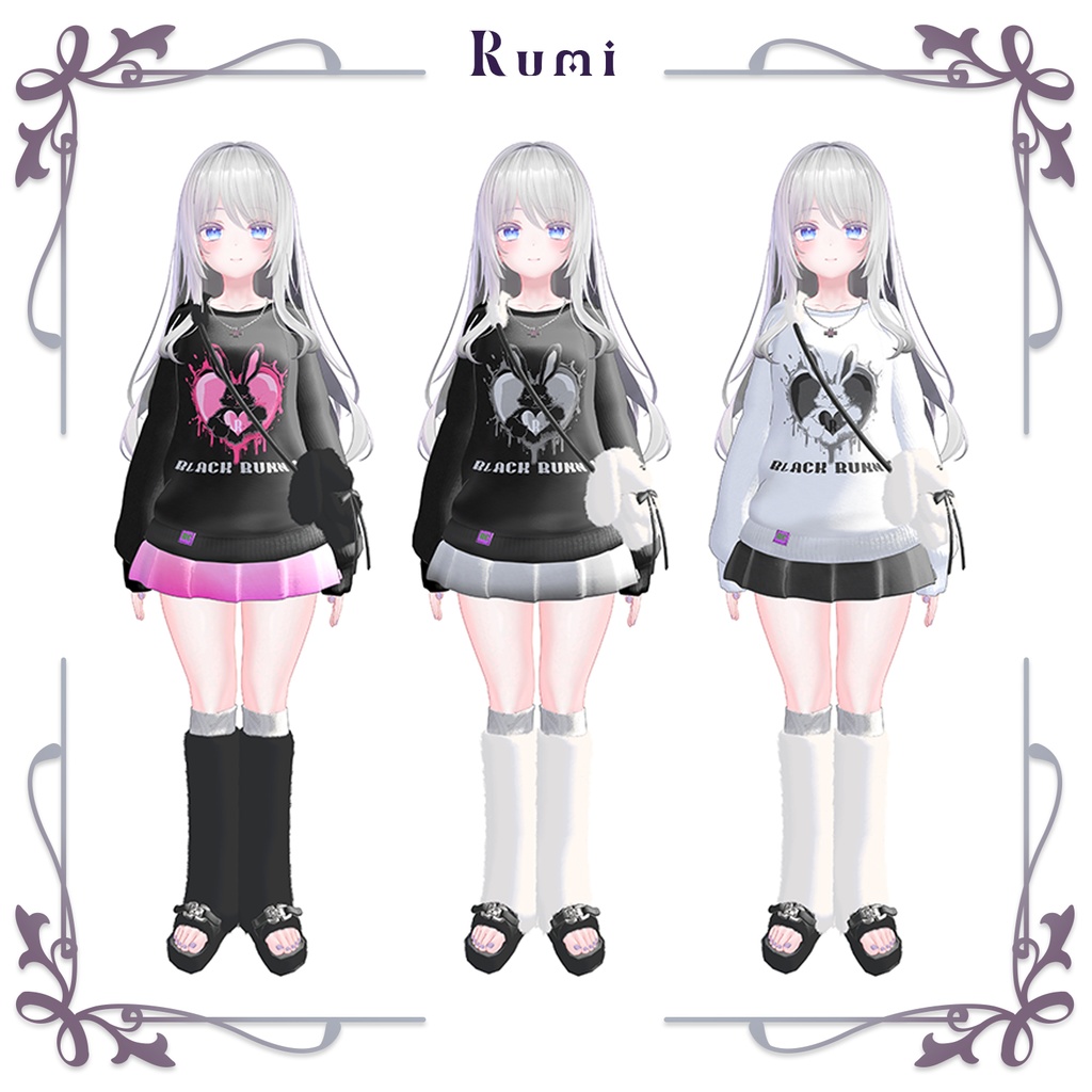 【PB】【5アバター対応】 Black Bunny 【VRChat想定】