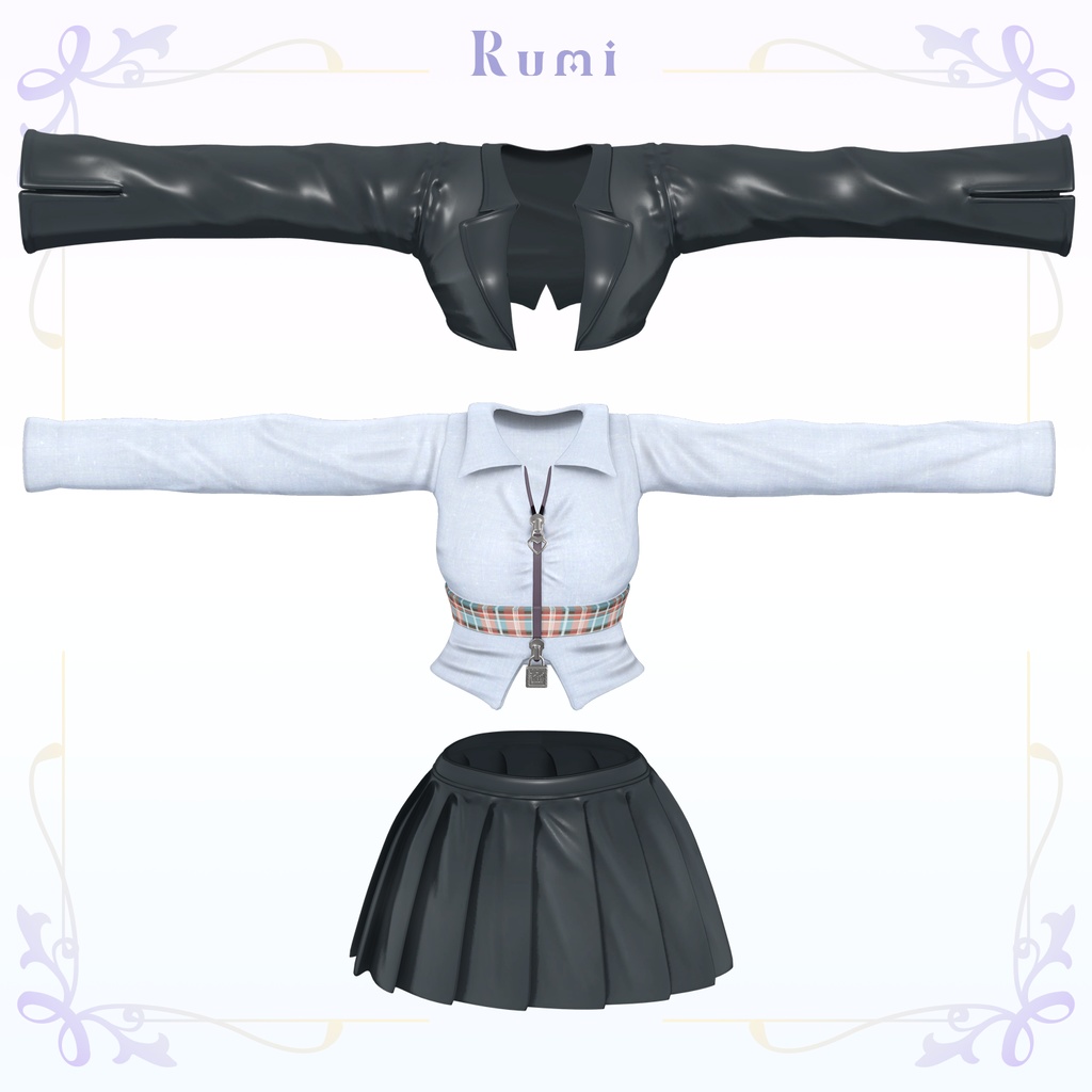 【PB】追加Materials【6アバター対応】 Crop Suit Set 【VRChat想定】