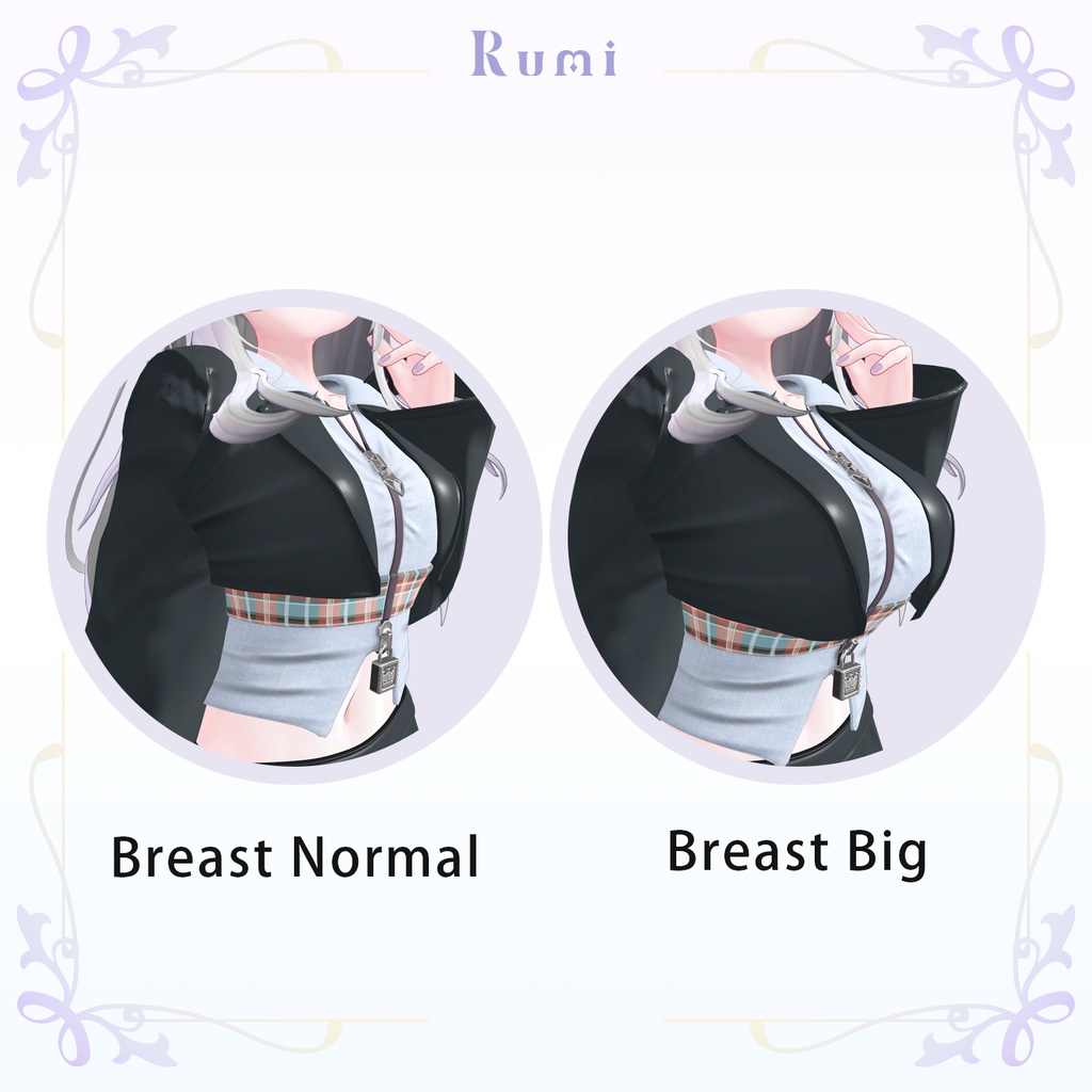 【PB】追加Materials【6アバター対応】 Crop Suit Set 【VRChat想定】