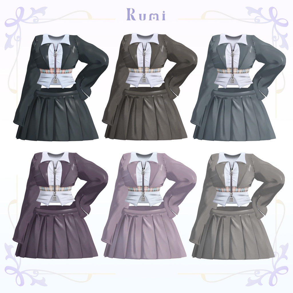 【PB】追加Materials【6アバター対応】 Crop Suit Set 【VRChat想定】