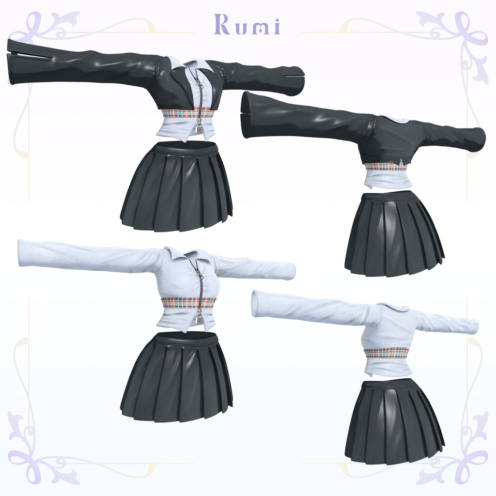 【PB】追加Materials【6アバター対応】 Crop Suit Set 【VRChat想定】