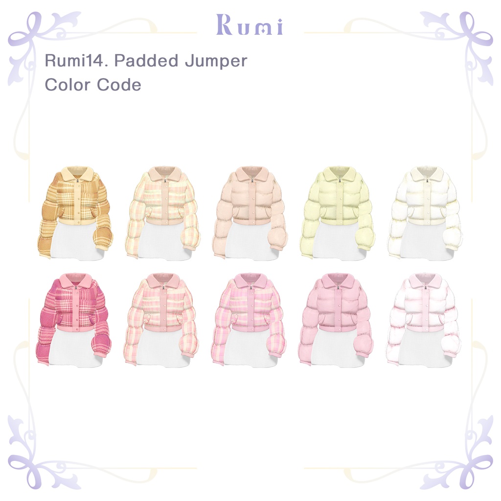 【PB】【25色/5アバター対応】 Padded Jumper 【VRChat想定】 