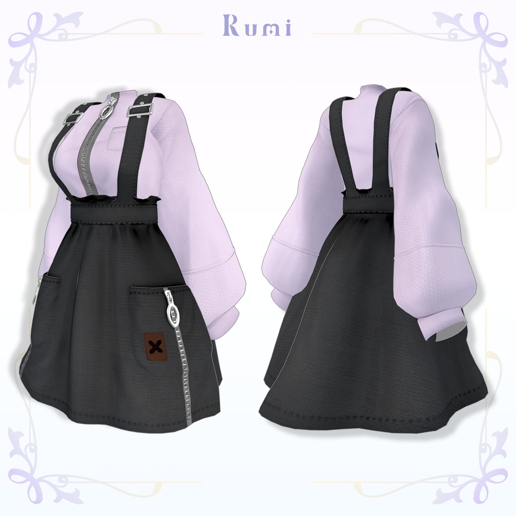 【PB】【5アバター対応】 Zipper Dress 【VRChat想定】