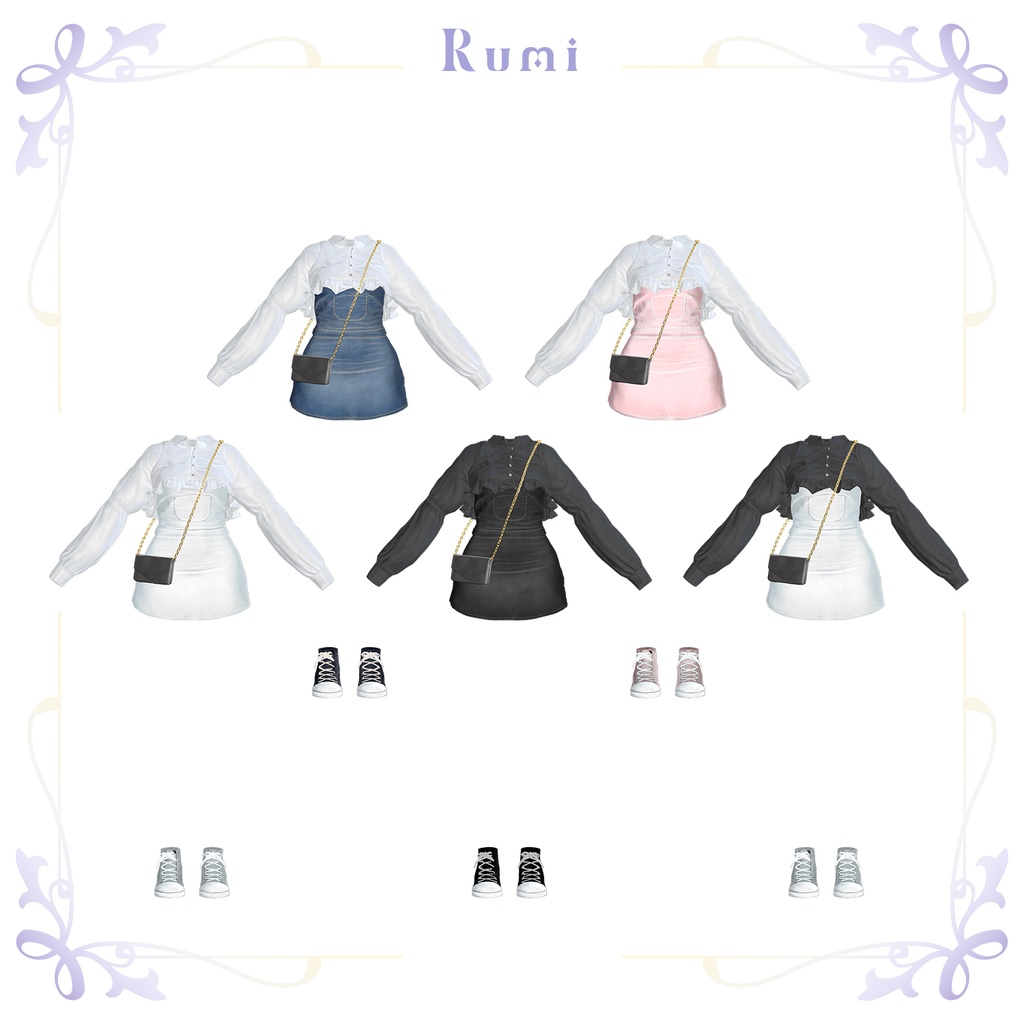 💥BLACKFRIDAY💥【40%% SALE】 【PB】【4アバター対応】 Denim Onepiece 【VRChat想定】