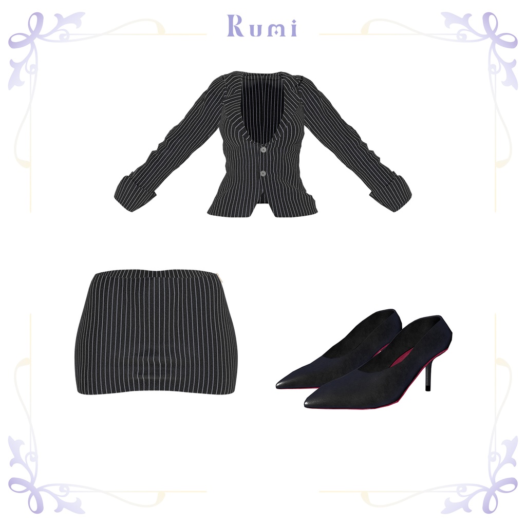 【PB】【 5アバター対応】 Stripe Suit 【VRChat想定】