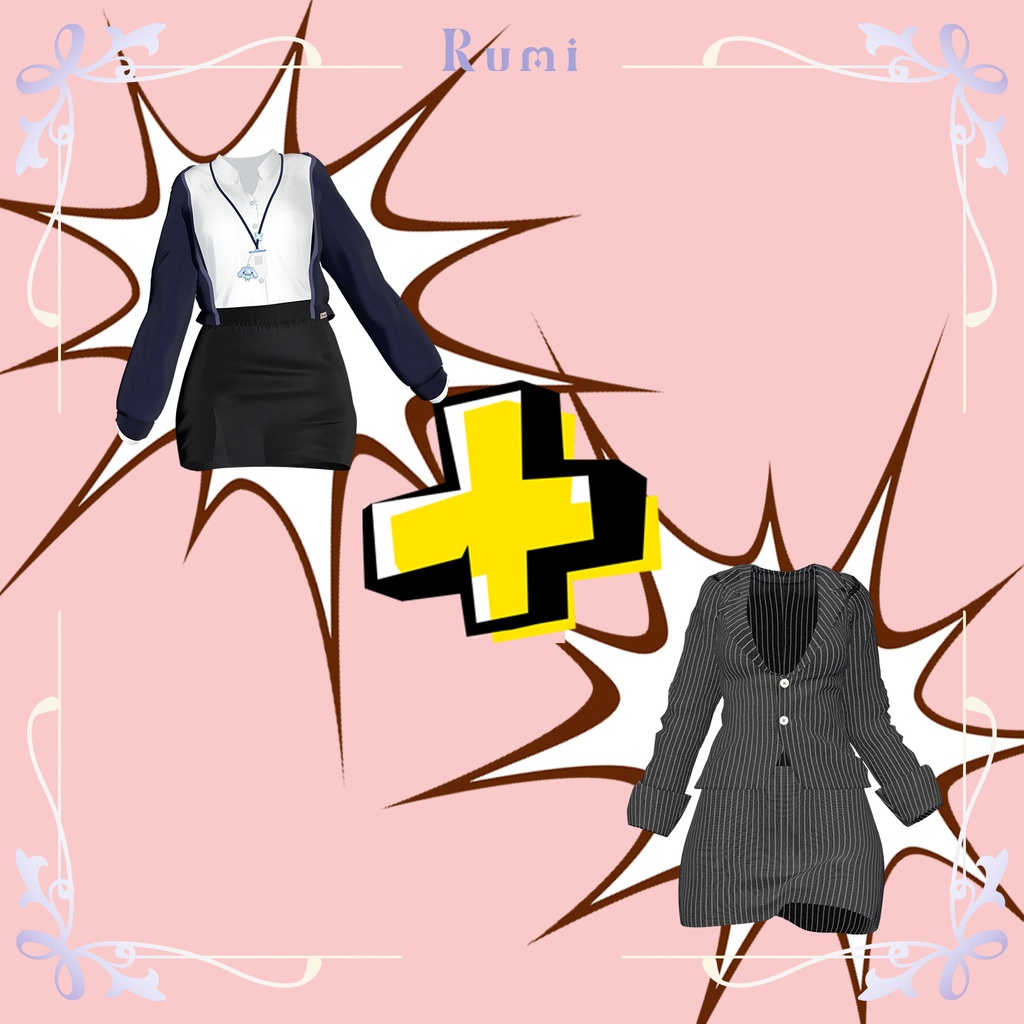💥BLACKFRIDAY💥【70%% SALE】 【PB】【 7アバター対応】 Rumi036_Office set 【VRChat想定】