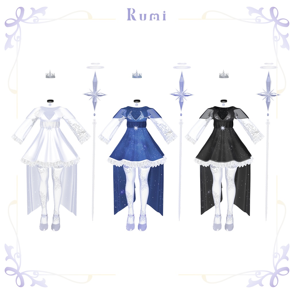 【PB】【4人】 Snow Blossom Dress 【VRChat想定】