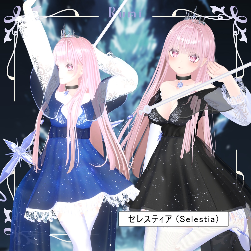 【PB】【4人】 Snow Blossom Dress 【VRChat想定】