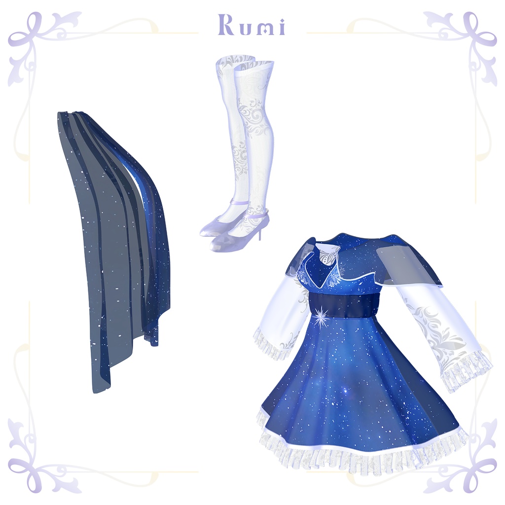 【PB】【4人】 Snow Blossom Dress 【VRChat想定】