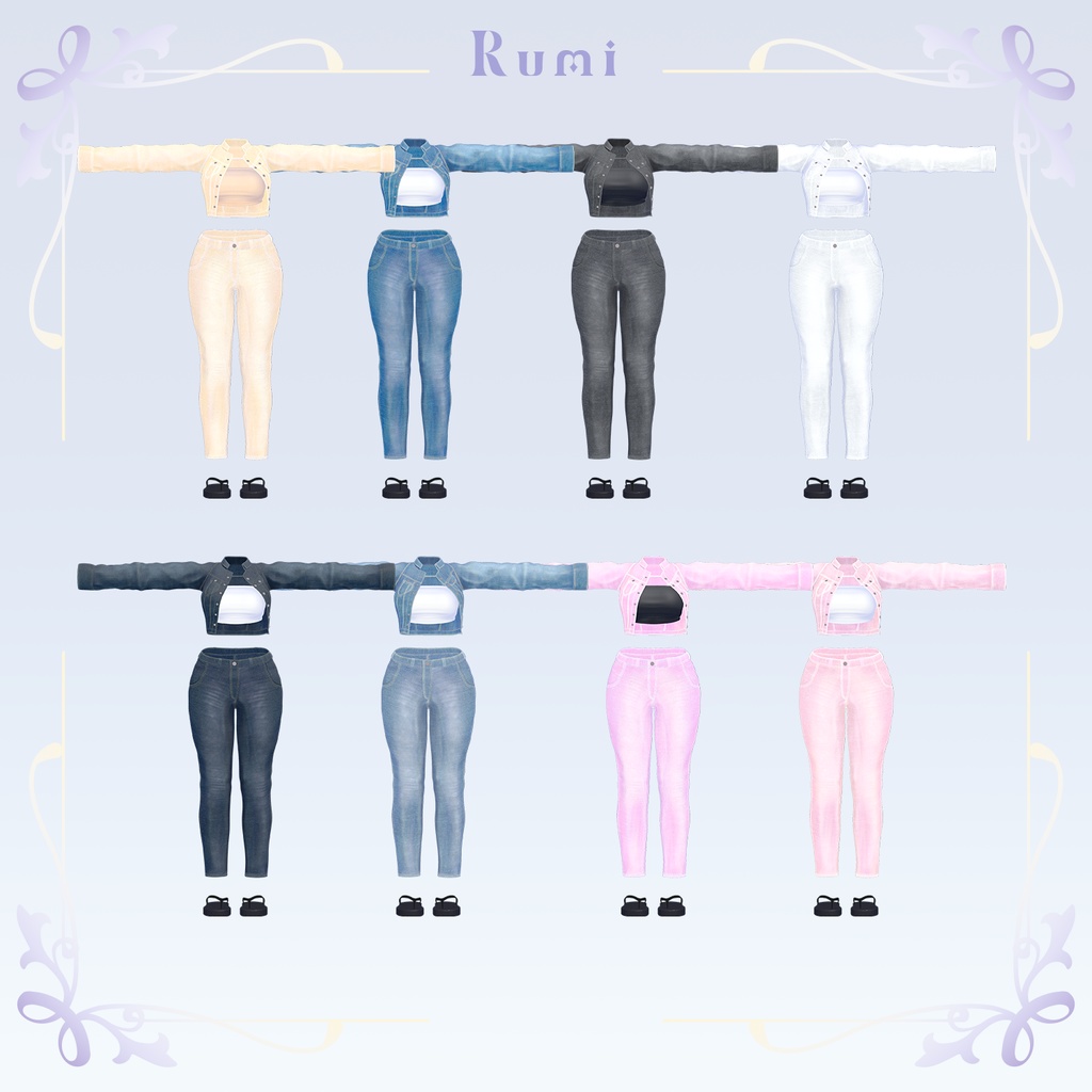 【PB】【10アバター対応】 Denim Jacket 【VRChat想定】