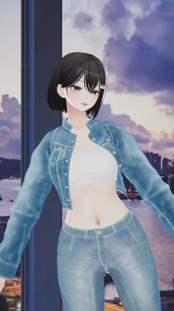 【PB】【10アバター対応】 Denim Jacket 【VRChat想定】