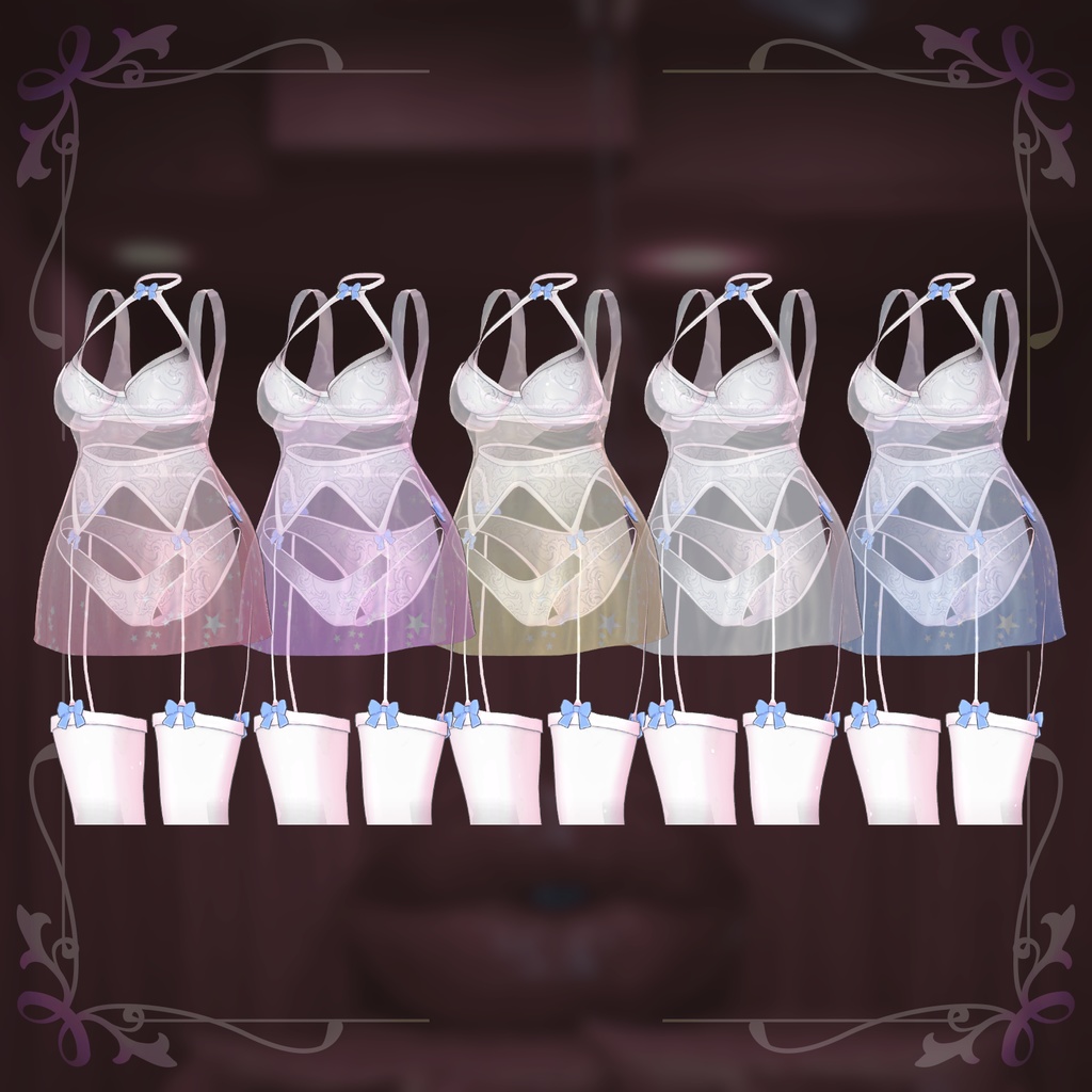 💥BLACKFRIDAY💥【40%% SALE】 【PB】【4アバター対応】 pure slip lingerie 【VRChat想定】