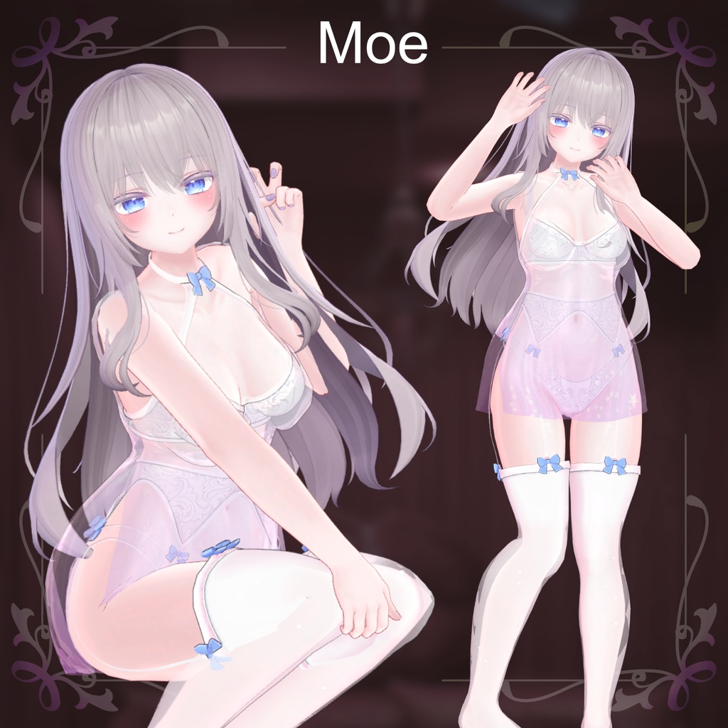💥BLACKFRIDAY💥【40%% SALE】 【PB】【4アバター対応】 pure slip lingerie 【VRChat想定】