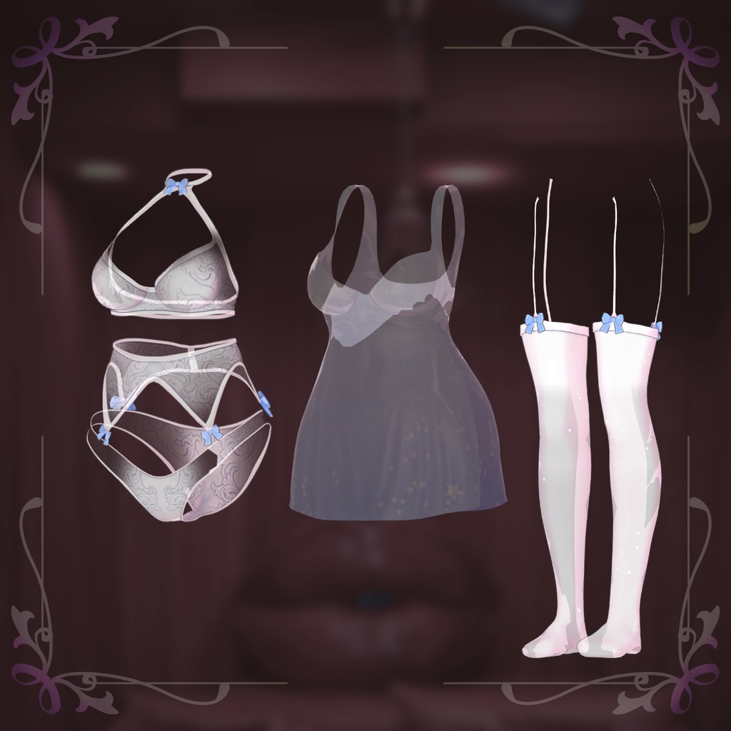 💥BLACKFRIDAY💥【40%% SALE】 【PB】【4アバター対応】 pure slip lingerie 【VRChat想定】
