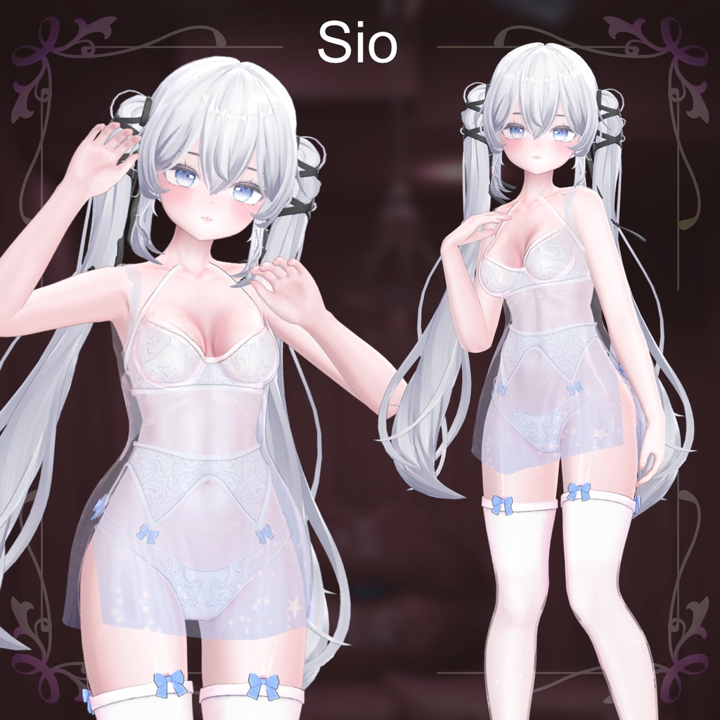 💥BLACKFRIDAY💥【40%% SALE】 【PB】【4アバター対応】 pure slip lingerie 【VRChat想定】