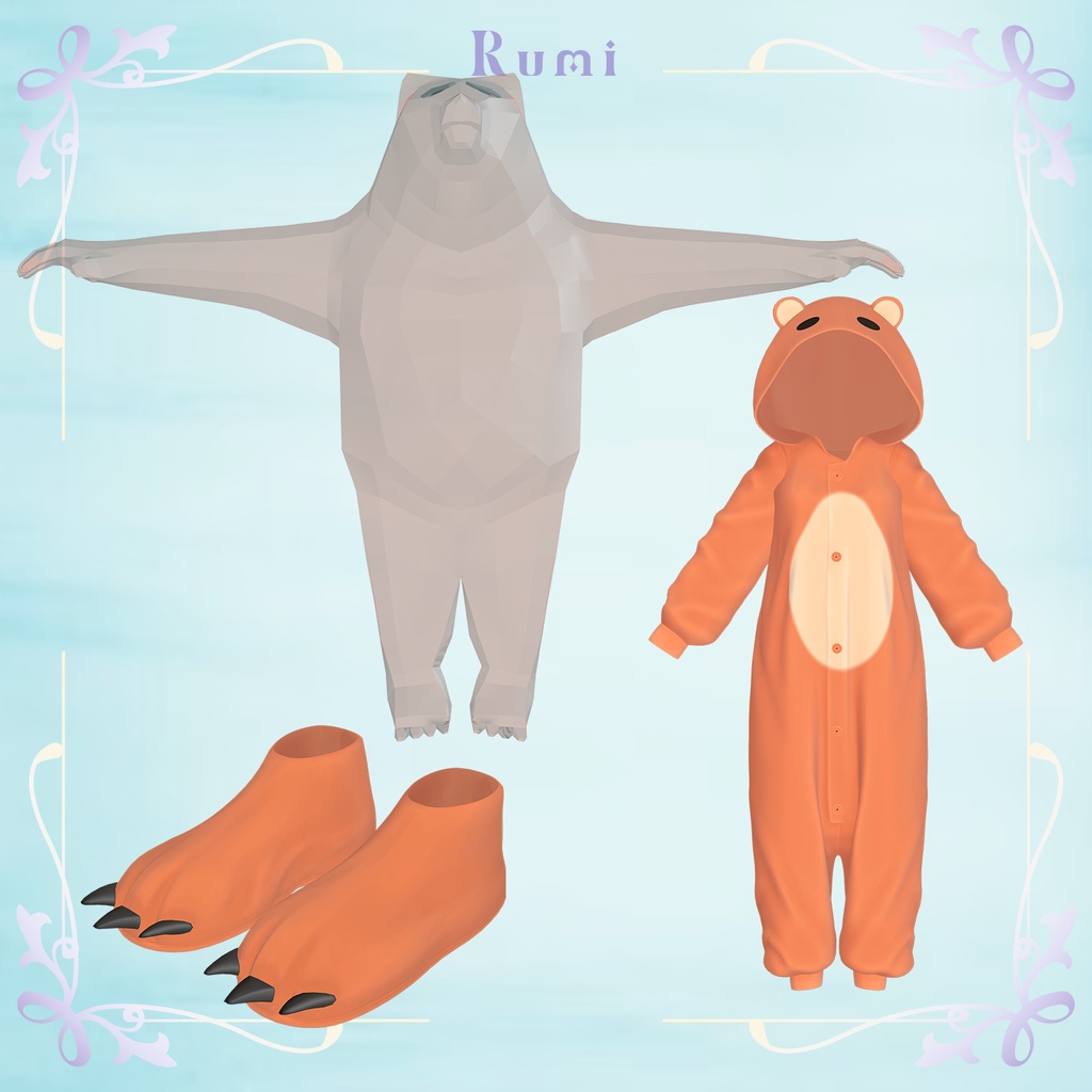 【PB】【4アバター対応】 Bear Pajama 【VRChat想定】