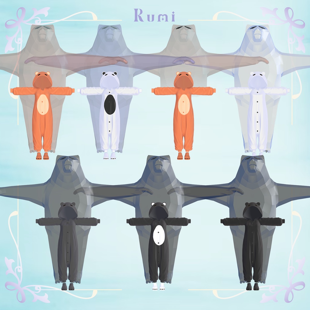 【PB】【4アバター対応】 Bear Pajama 【VRChat想定】