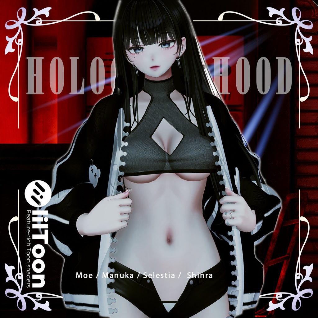【PB】【4アバター対応】 Hologram Hood 【VRChat想定】