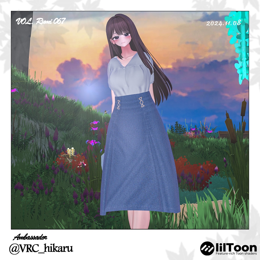 【PB】【4アバター対応】 LONG SKIRT DAILY 【VRChat想定】