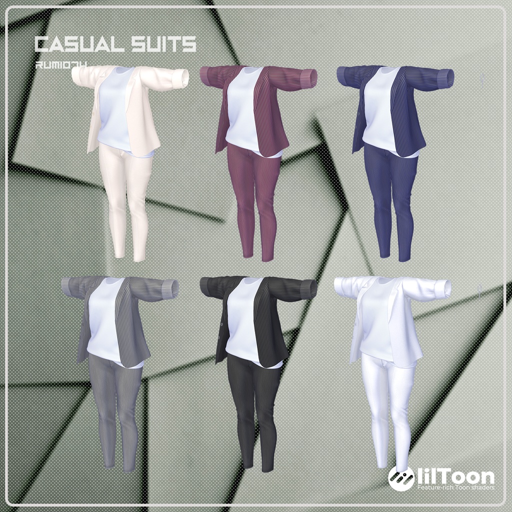 【PB】【9アバター対応】 CASUAL SUITS 【VRChat想定】