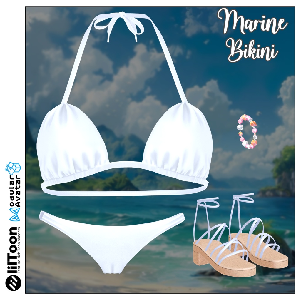 【PB】【9アバター対応】 Marine Bikini 【VRChat想定】