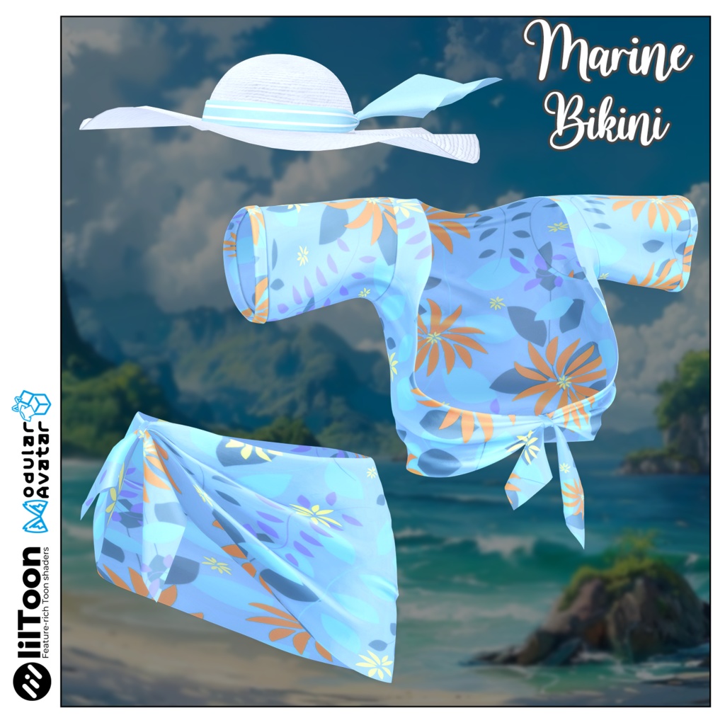 【PB】【9アバター対応】 Marine Bikini 【VRChat想定】