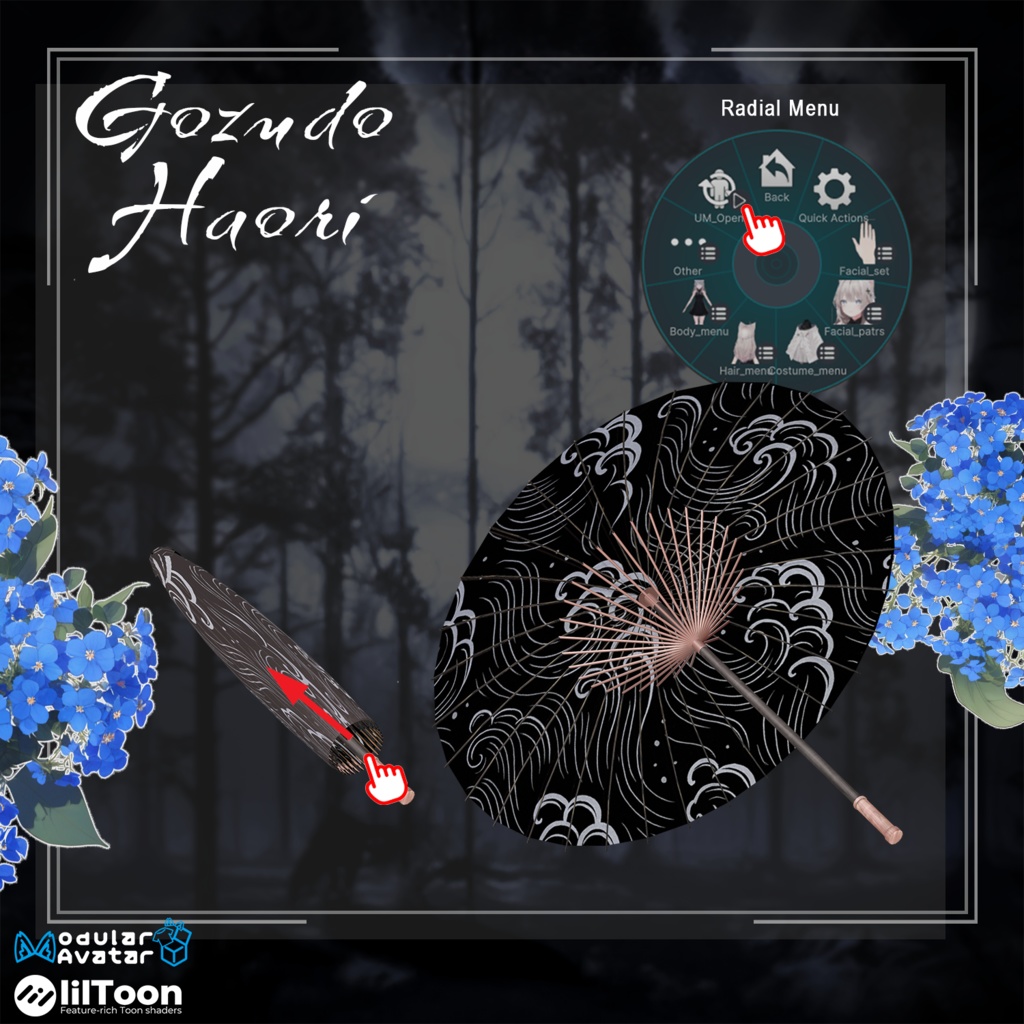 【PB】【10アバター対応】 Gozudo Haori 【VRChat想定】