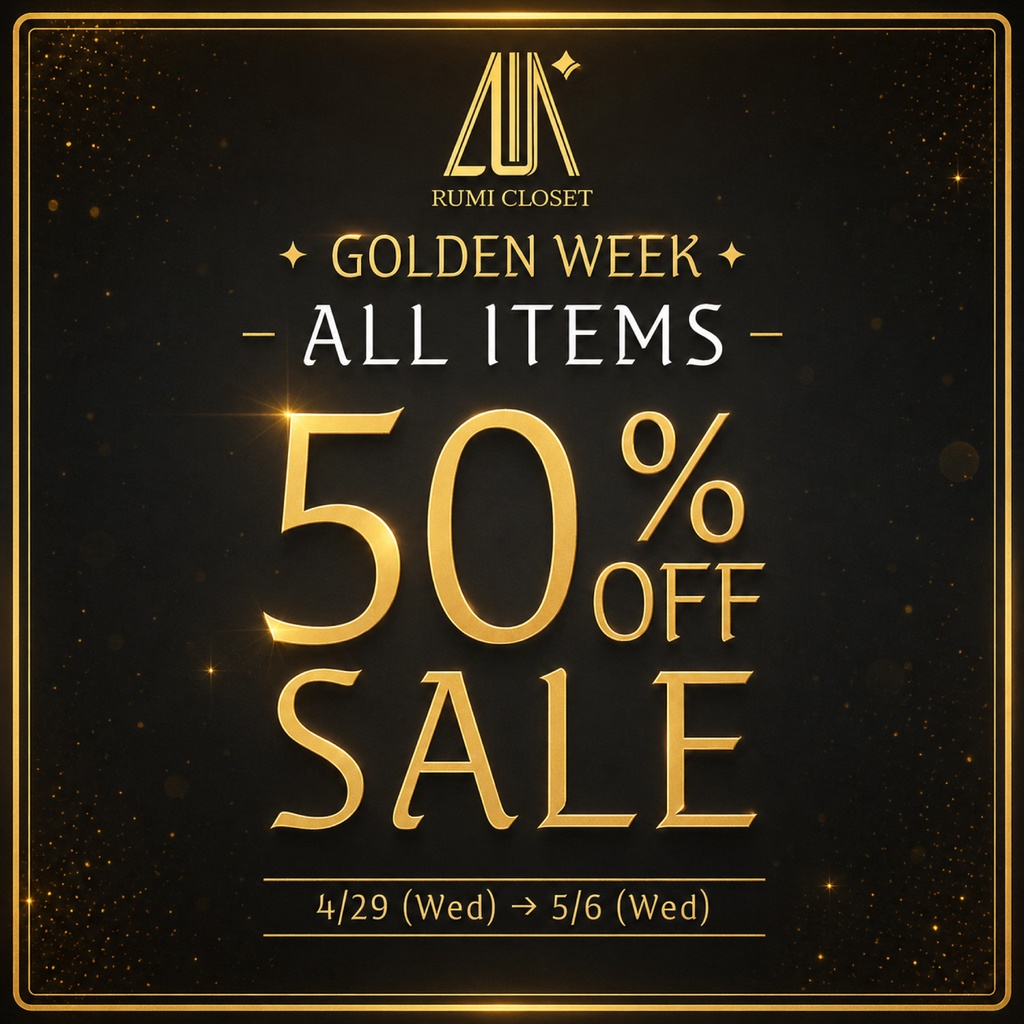 🎉 GOLDEN WEEK SALE 🎉 【全商品50％OFF】 【~5.6】 