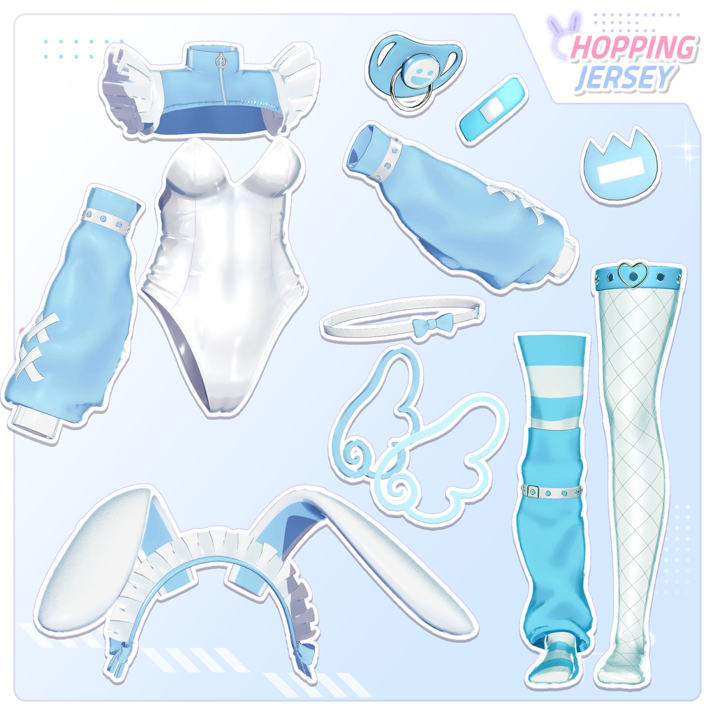 【SALE】【15アバター対応】 Hopping Jersey_Re 【VRChat想定】