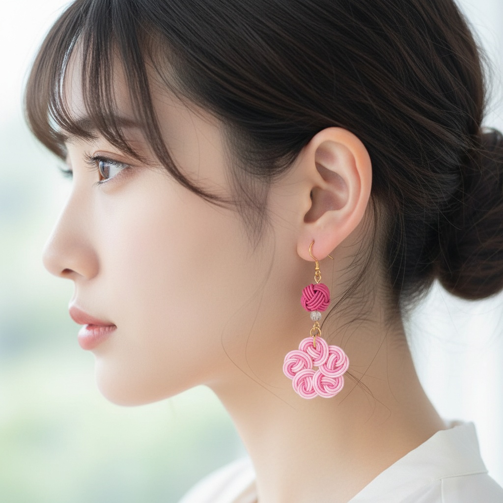 【水引】さくらピアス/セミオーダー