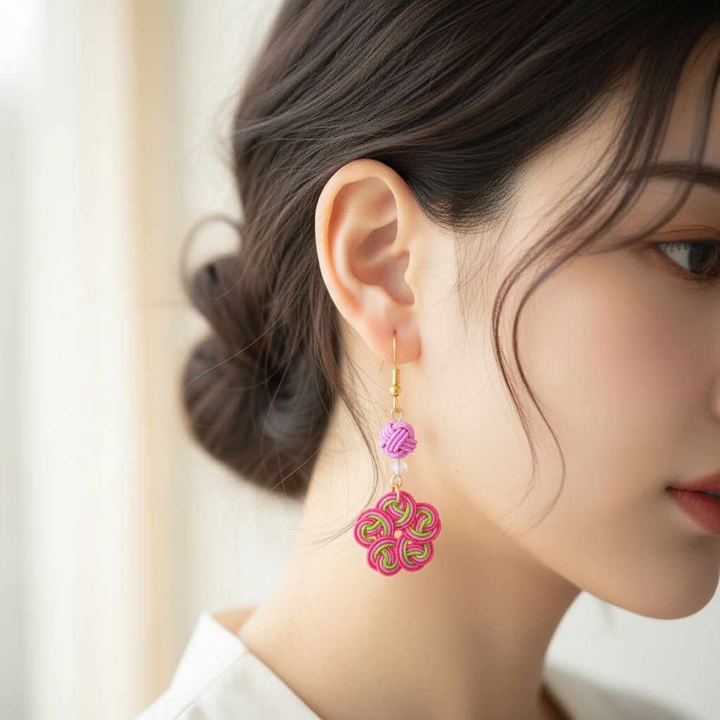 【水引】さくらピアス/セミオーダー