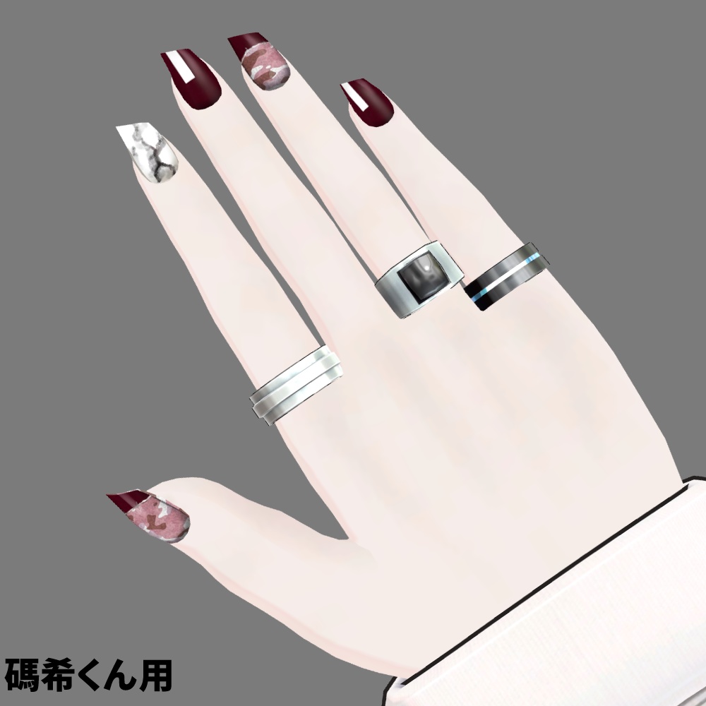 【ひゅうがなつみかんアバター用】ワイルドネイルセット【ネイルテクスチャ&設定済みマテリアル】