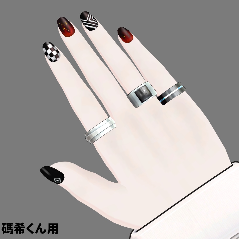 【ひゅうがなつみかんアバター用】ワイルドネイルセット【ネイルテクスチャ&設定済みマテリアル】