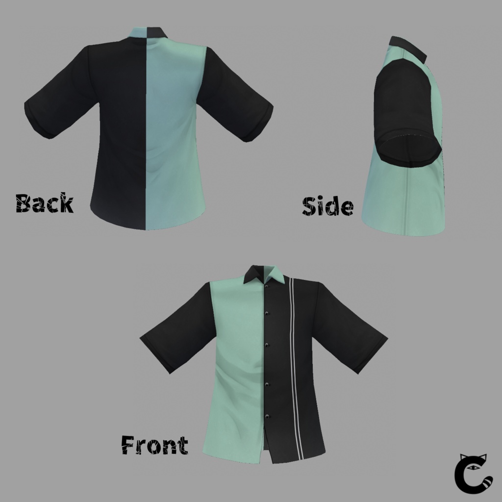 【VROIDテクスチャ】切り替え柄シャツ