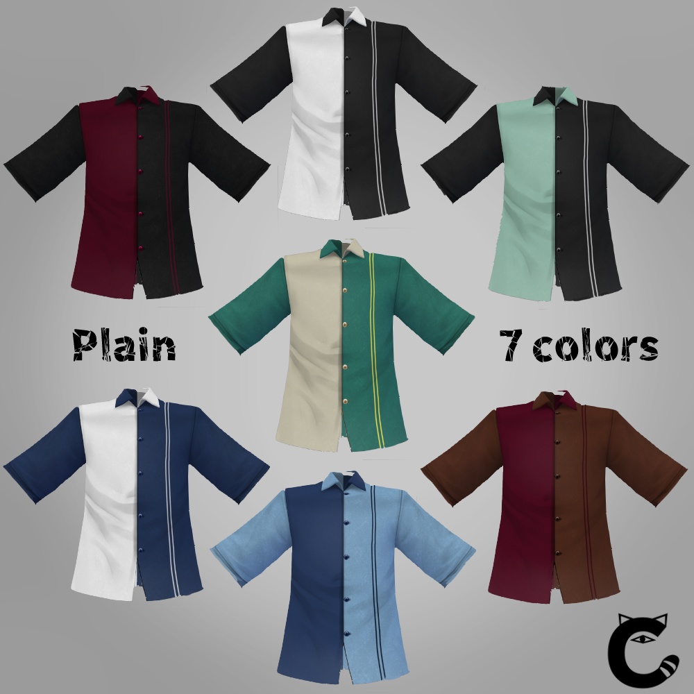 【VROIDテクスチャ】切り替え柄シャツ