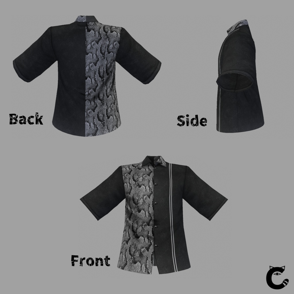 【VROIDテクスチャ】切り替え柄シャツ