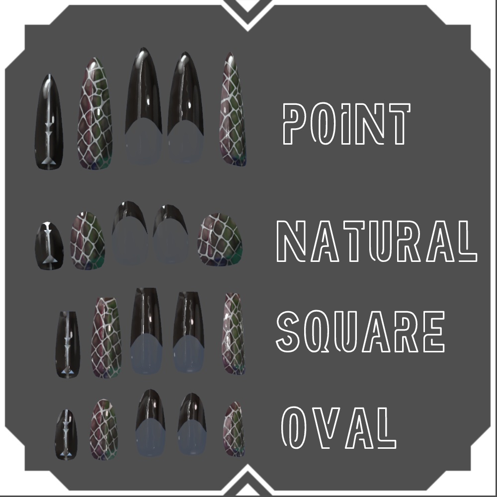【MDollnail対応】クロコダイルネイル【VRCHAT向けネイルテクスチャ】