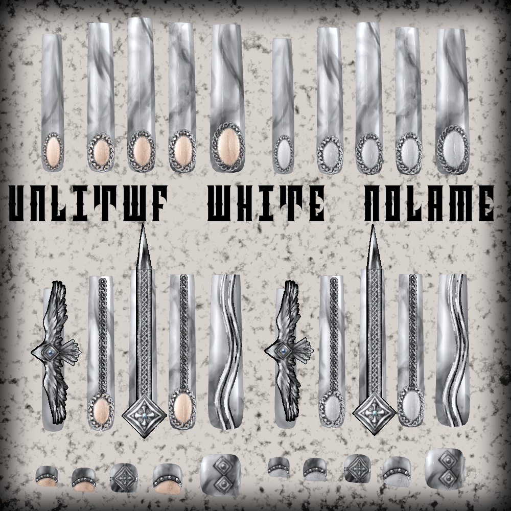 【MDollnail SuperLong対応】アトリビュートネイル【差し替えマテリアル】