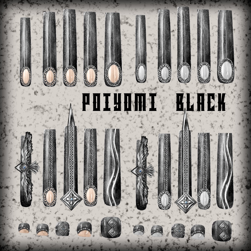 【MDollnail SuperLong対応】アトリビュートネイル【差し替えマテリアル】