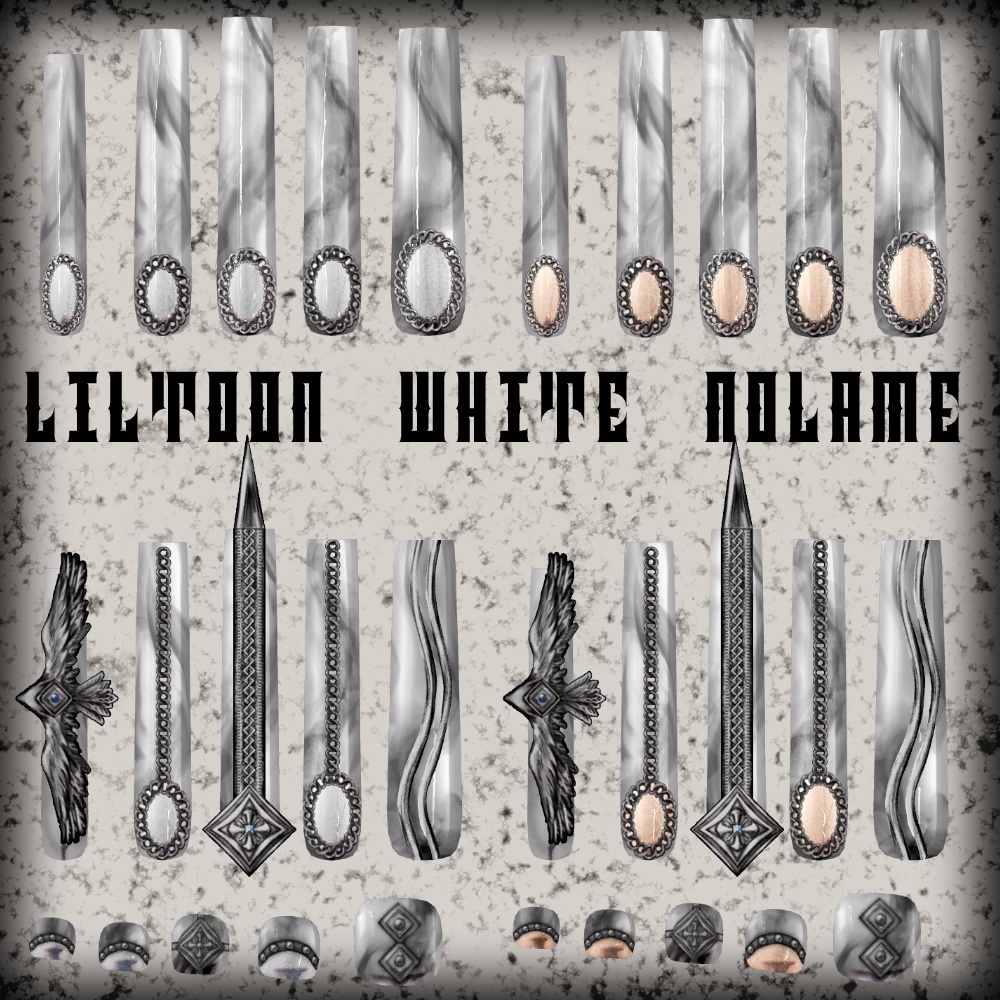 【MDollnail SuperLong対応】アトリビュートネイル【差し替えマテリアル】