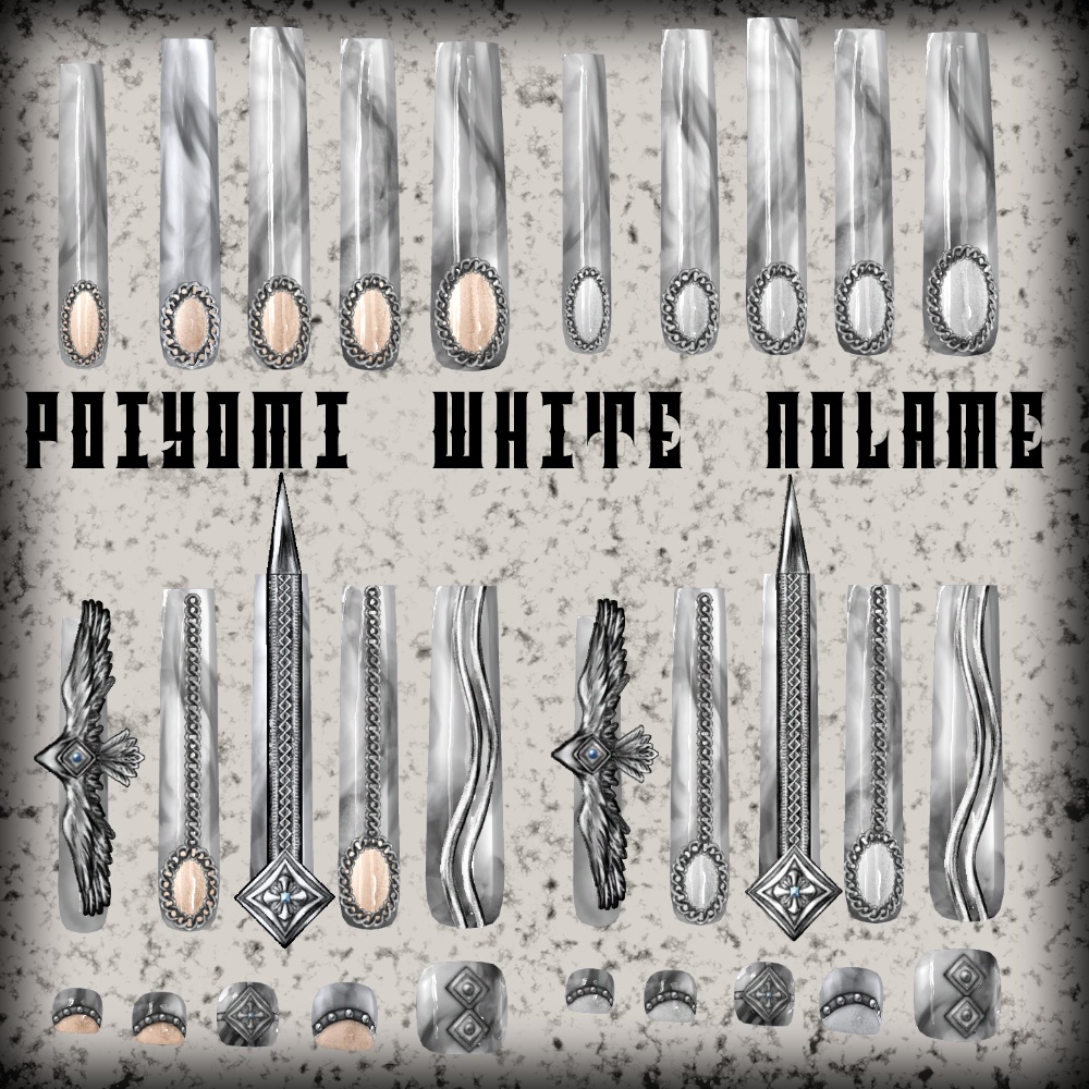 【MDollnail SuperLong対応】アトリビュートネイル【差し替えマテリアル】