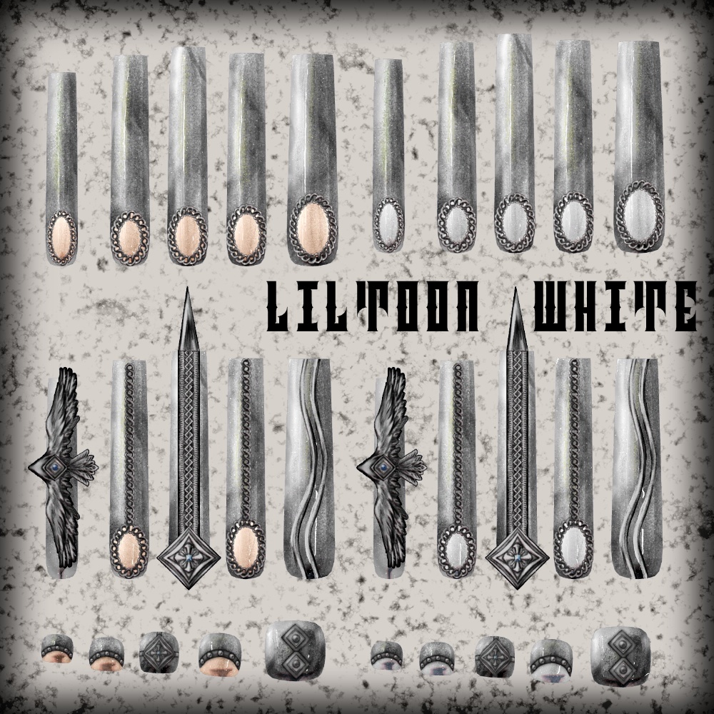 【MDollnail SuperLong対応】アトリビュートネイル【差し替えマテリアル】